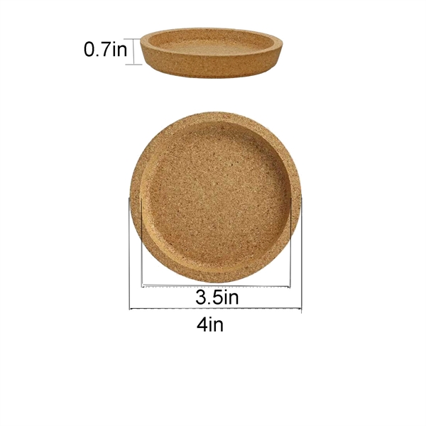 4" Round Drinkware Utensils Bverage Cork Coaster Holder - 4" Round Drinkware Utensils Bverage Cork Coaster Holder - Image 3 of 3