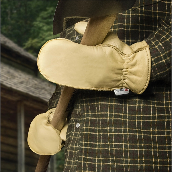 Winter Lined Cowhide Leather Chopper Mittens - Winter Lined Cowhide Leather Chopper Mittens - Image 3 of 5