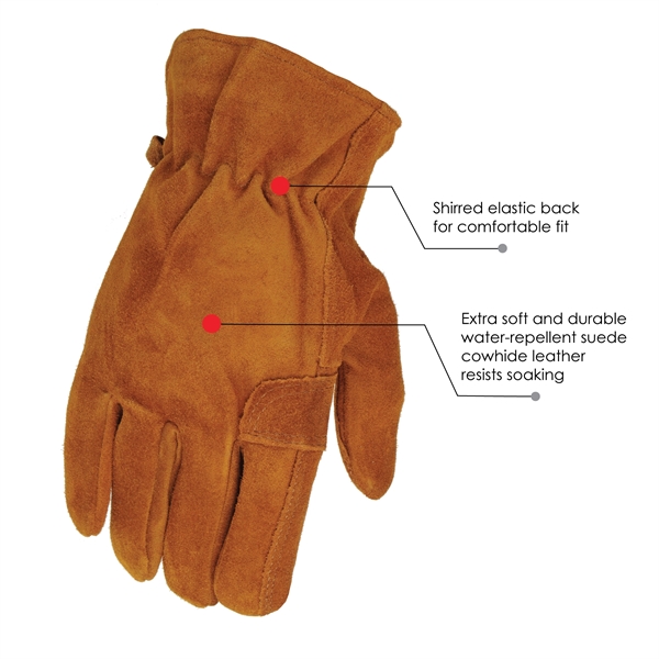 Heavy Duty Water Repellent Suede Leather Gloves - Heavy Duty Water Repellent Suede Leather Gloves - Image 7 of 7