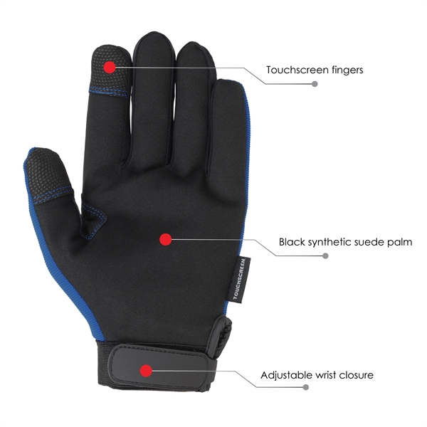 Blue Touchscreen Mechanics Gloves - Blue Touchscreen Mechanics Gloves - Image 4 of 5