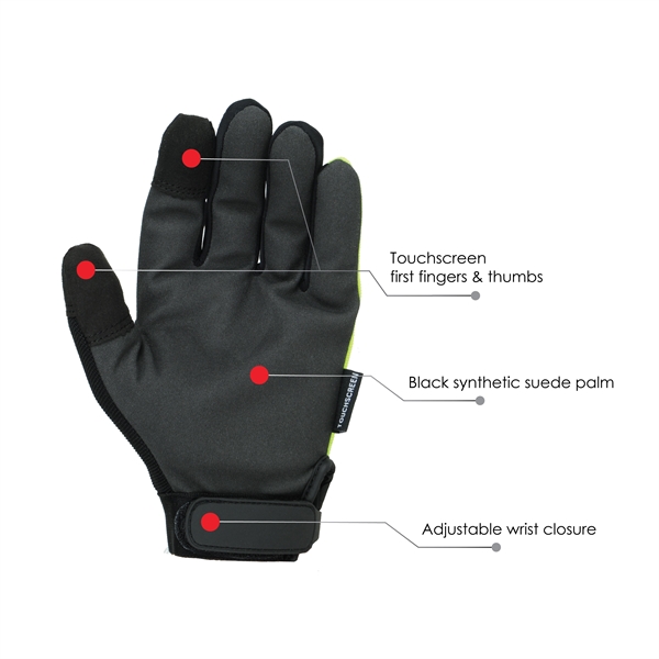 Hi-Viz Touchscreen Mechanics Gloves - Hi-Viz Touchscreen Mechanics Gloves - Image 6 of 7