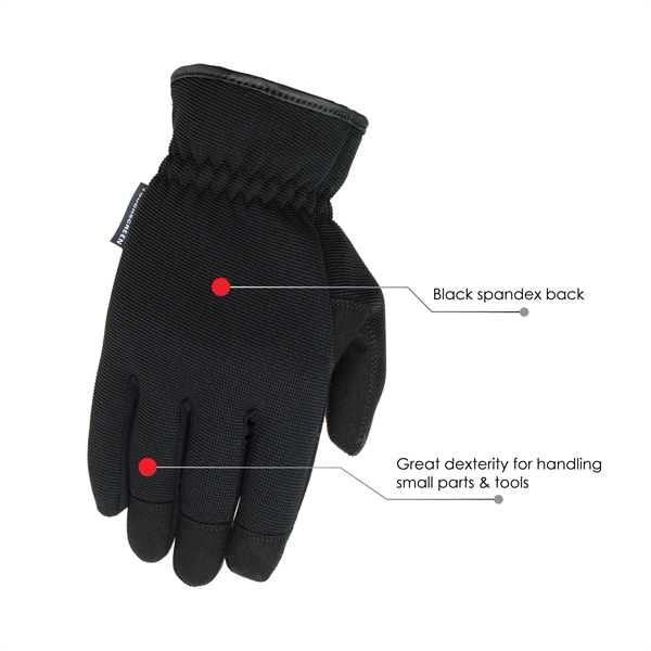 Black Slip On Touchscreen Mechanics Gloves - Black Slip On Touchscreen Mechanics Gloves - Image 5 of 5