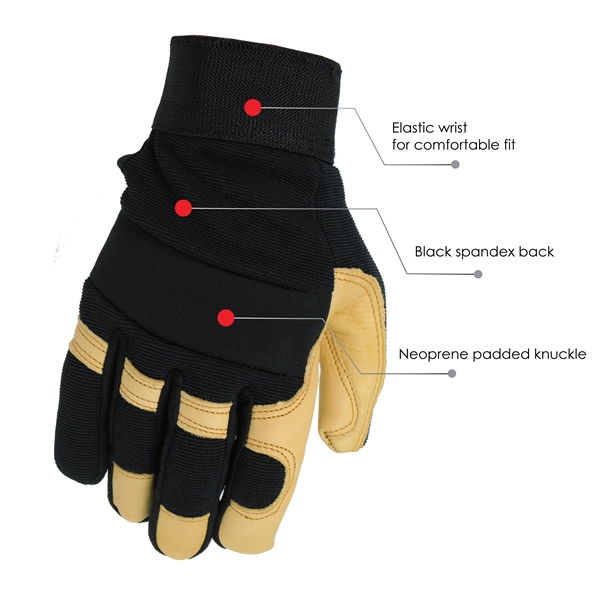 Premium Cowhide Leather Mechanics Gloves - Premium Cowhide Leather Mechanics Gloves - Image 6 of 6