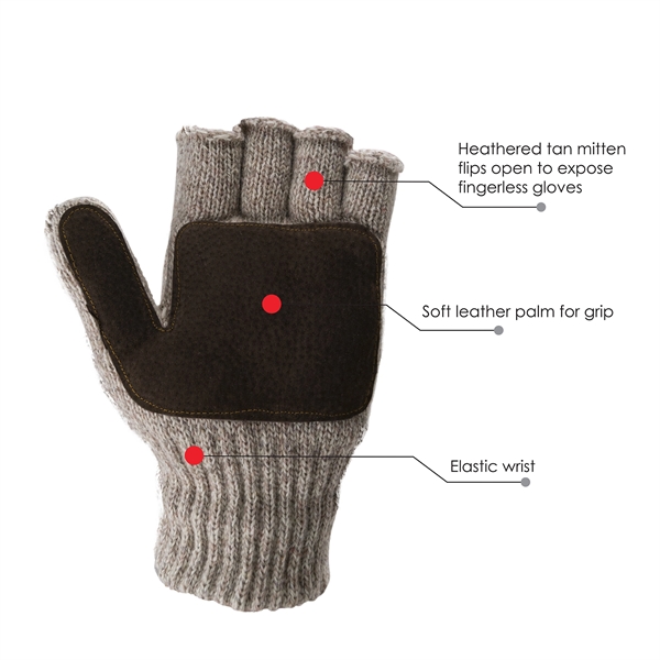 Oatmeal Glomitt Flip Mittens - Oatmeal Glomitt Flip Mittens - Image 5 of 6