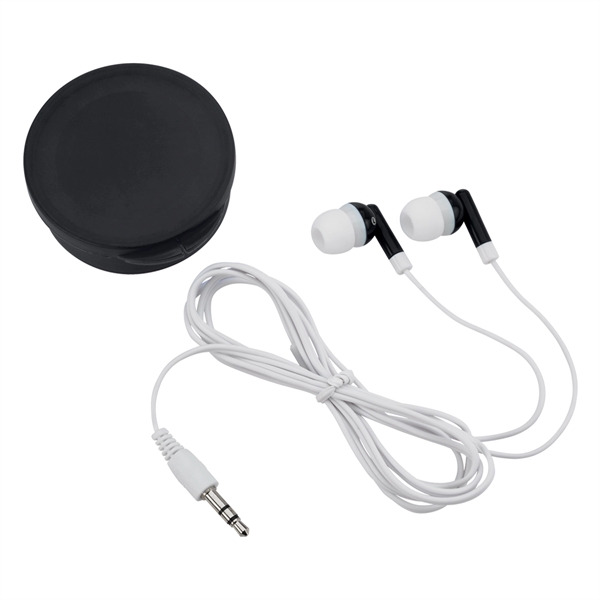 Custom Earbuds In Round Plastic Case