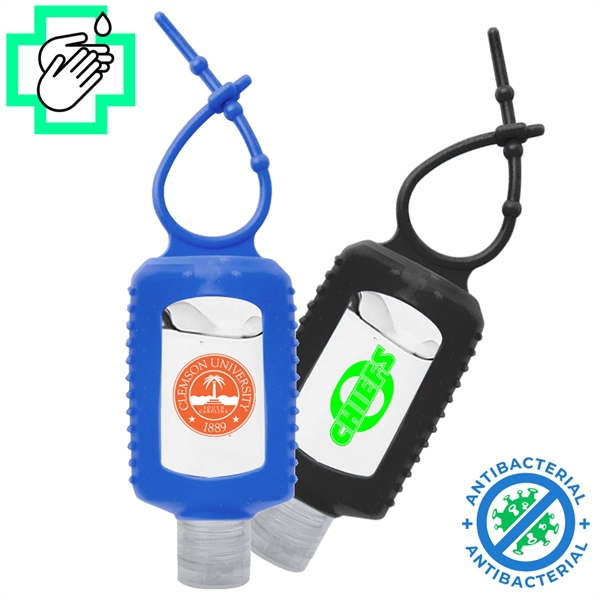 2 Oz. Gel Hand Sanitizers w/ Silicone Carabiner USA Printed - 2 Oz. Gel Hand Sanitizers w/ Silicone Carabiner USA Printed - Image 0 of 3