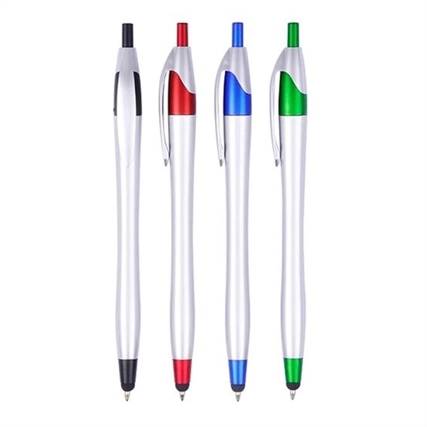 Retractable Silver Barrel Stylus Pen - Retractable Silver Barrel Stylus Pen - Image 0 of 1