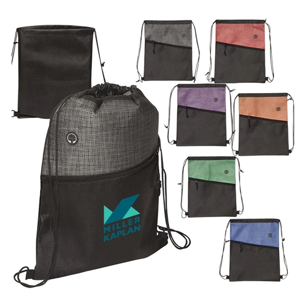 Two-Toned Drawstring Knapsack - Two-Toned Drawstring Knapsack - Image 0 of 6