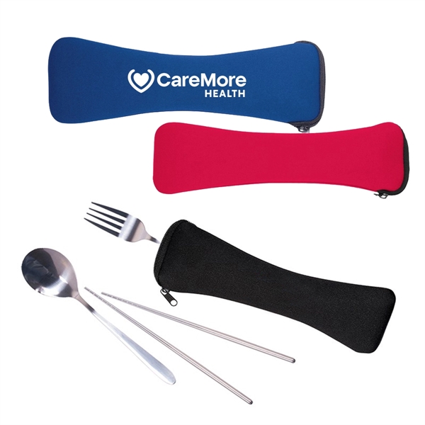 3-Piece Portable Cutlery Set - 3-Piece Portable Cutlery Set - Image 0 of 3