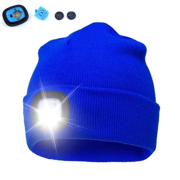 LED Light Beanie Hat with Batteries - LED Light Beanie Hat with Batteries - Image 1 of 2