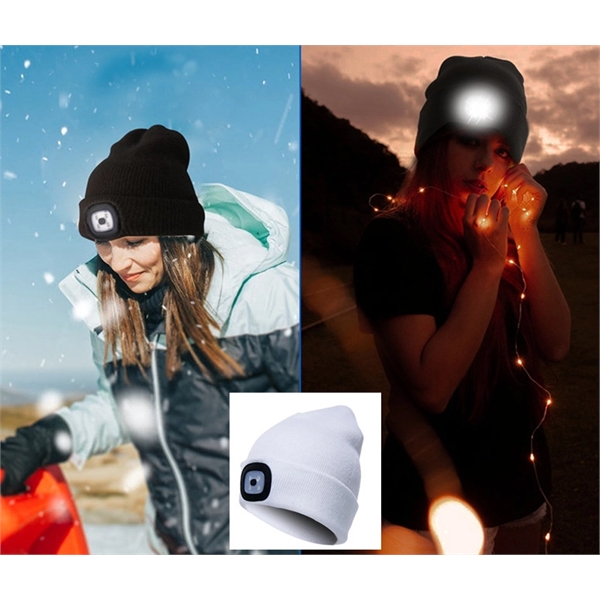 LED Light Beanie Hat with Batteries - LED Light Beanie Hat with Batteries - Image 2 of 2