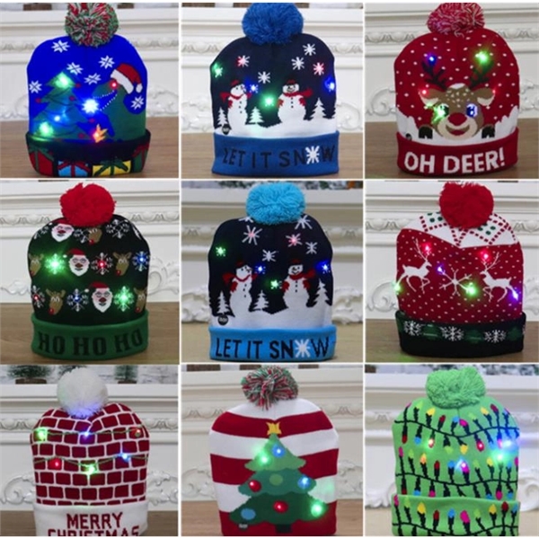 LED Glowing Beanie Snow Hat - LED Glowing Beanie Snow Hat - Image 0 of 3