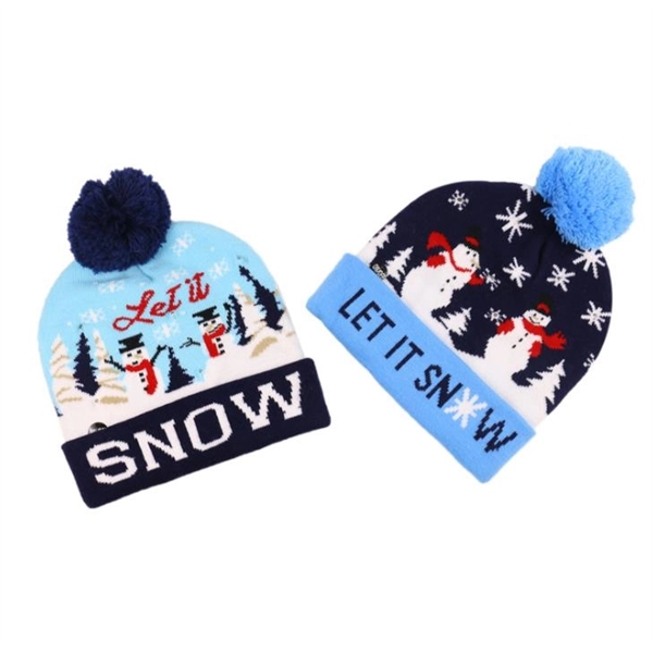 LED Glowing Beanie Snow Hat - LED Glowing Beanie Snow Hat - Image 2 of 3
