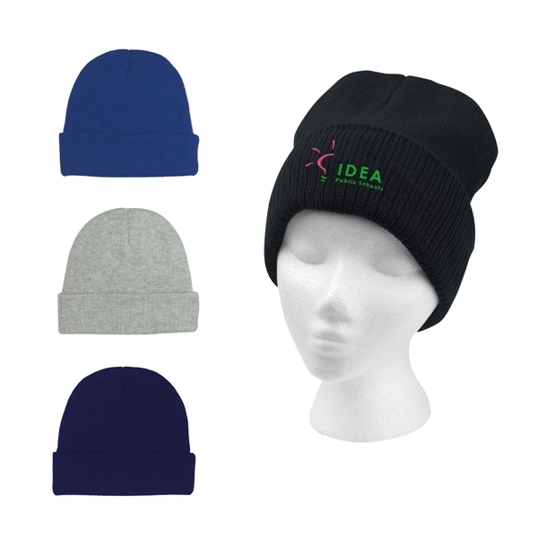 100% Acrylic Knit Beanie - 100% Acrylic Knit Beanie - Image 1 of 5