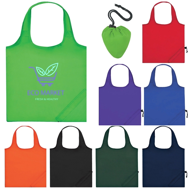 Foldable Drawstring Tote Bag - Foldable Drawstring Tote Bag - Image 1 of 17