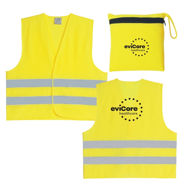 Reflective Safety Vest with Pouch - Reflective Safety Vest with Pouch - Image 1 of 3