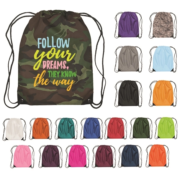 Polyester Drawstring Backpack - Polyester Drawstring Backpack - Image 0 of 20