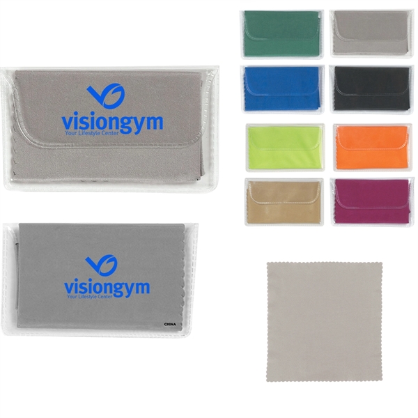 Customizable Microfiber Cleaning Cloth with Case - Customizable Microfiber Cleaning Cloth with Case - Image 0 of 9
