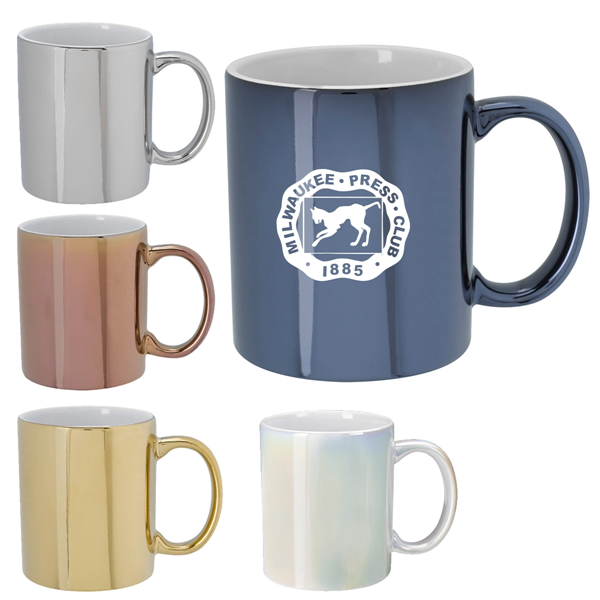 Metallic Colored 12 oz Ceramic Mugs - Metallic Colored 12 oz Ceramic Mugs - Image 0 of 5