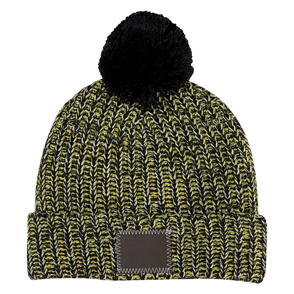 Leatherette Pom Beanie - Leatherette Pom Beanie - Image 2 of 9