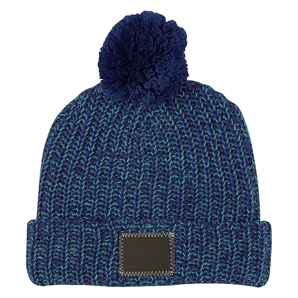 Leatherette Pom Beanie - Leatherette Pom Beanie - Image 3 of 9