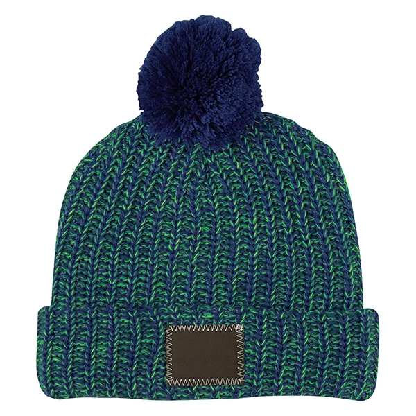 Leatherette Pom Beanie - Leatherette Pom Beanie - Image 4 of 9