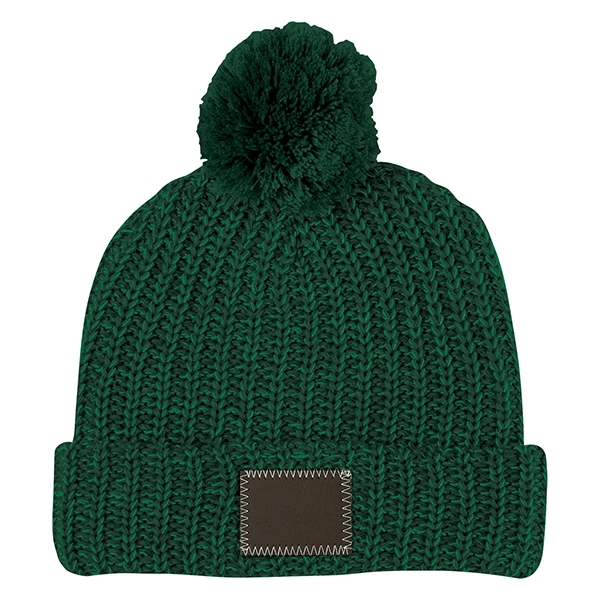 Leatherette Pom Beanie - Leatherette Pom Beanie - Image 6 of 9
