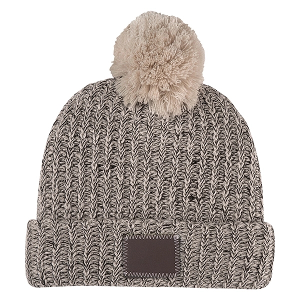 Leatherette Pom Beanie - Leatherette Pom Beanie - Image 7 of 9