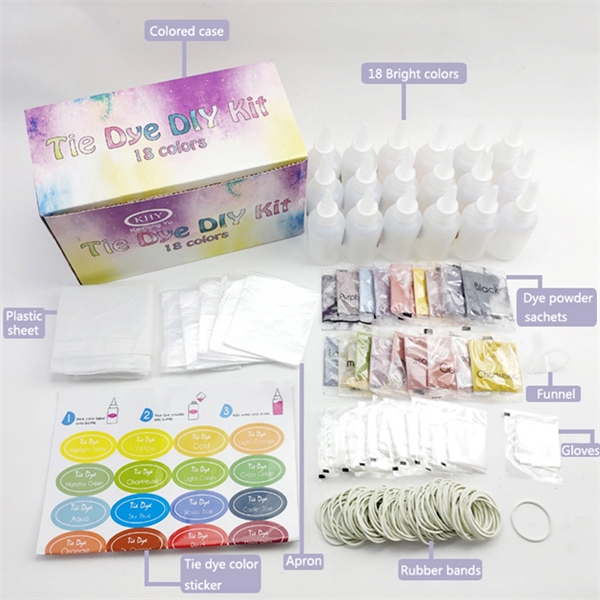 18 Colors Tie Dry DIY Kit - 18 Colors Tie Dry DIY Kit - Image 3 of 4