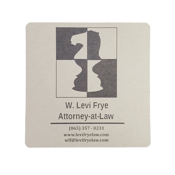 3.5" Square Pulp Board Coaster 40pt - 3.5" Square Pulp Board Coaster 40pt - Image 0 of 1