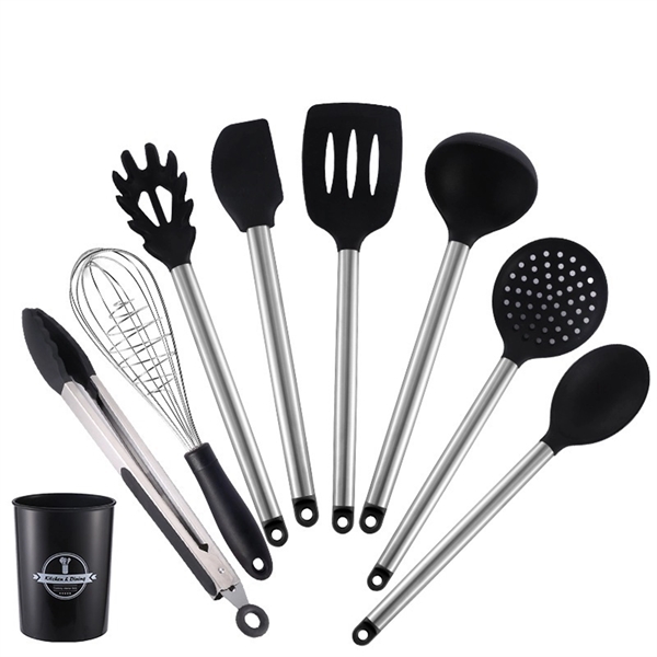 8Pcs Silicone Kitchen Cooking Utensils Tool Set - 8Pcs Silicone Kitchen Cooking Utensils Tool Set - Image 5 of 5
