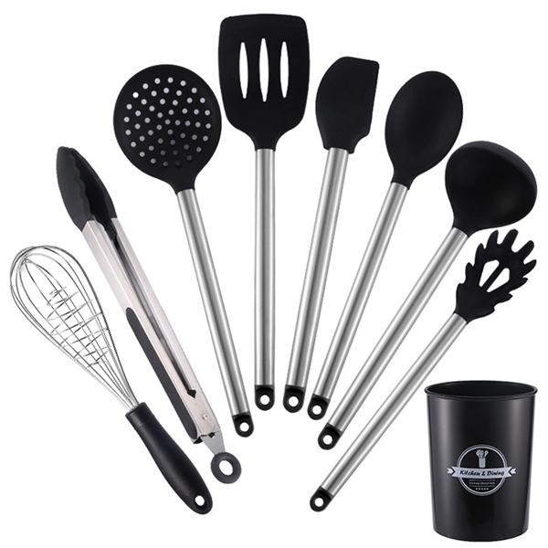 8Pcs Silicone Kitchen Cooking Utensils Tool Set - 8Pcs Silicone Kitchen Cooking Utensils Tool Set - Image 1 of 5