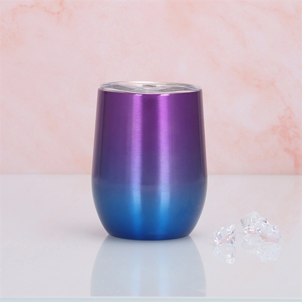 12oz Double Wall Gradient Color Eggshell Cup with Lid - 12oz Double Wall Gradient Color Eggshell Cup with Lid - Image 5 of 6