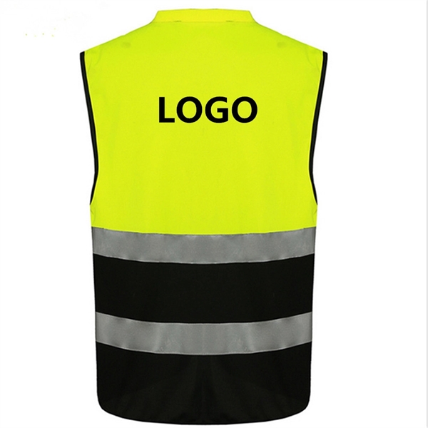 Breathable Reflective Safety Vest with Pockets and Zipper - Breathable Reflective Safety Vest with Pockets and Zipper - Image 1 of 3