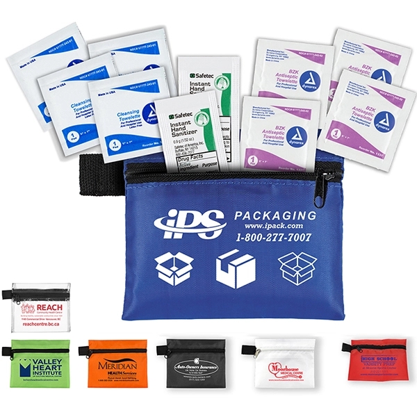 Dallas 10 Piece Antiseptic First Aid Kit in Zipper Pouch - Dallas 10 Piece Antiseptic First Aid Kit in Zipper Pouch - Image 0 of 23