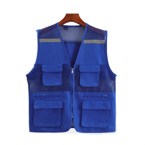 High Visibility Strip Workwear with Zipper Breathable Mesh C - High Visibility Strip Workwear with Zipper Breathable Mesh C - Image 1 of 9