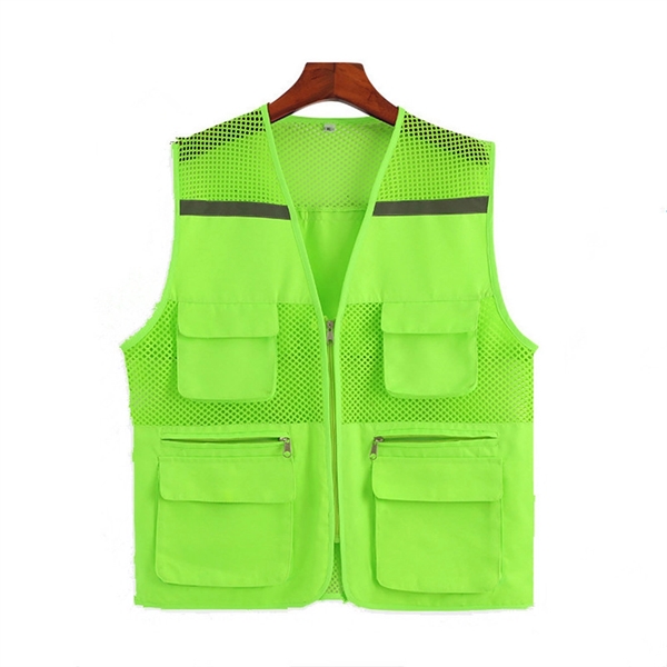High Visibility Strip Workwear with Zipper Breathable Mesh C - High Visibility Strip Workwear with Zipper Breathable Mesh C - Image 2 of 9