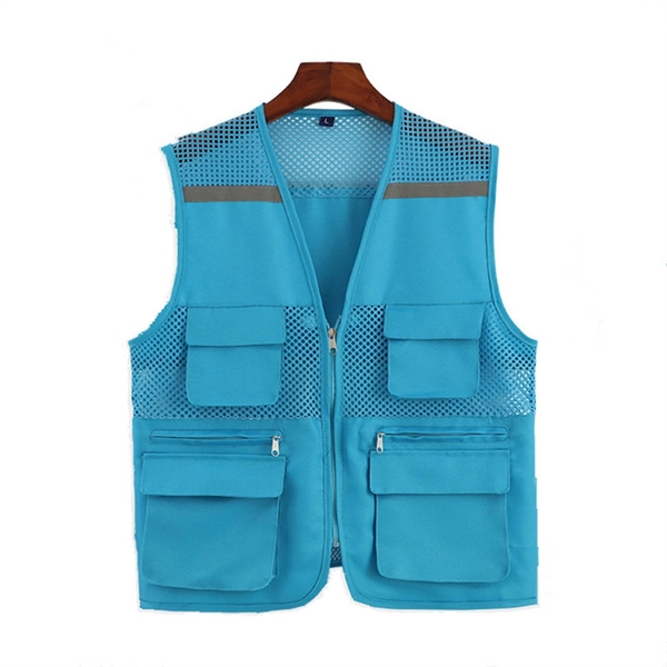 High Visibility Strip Workwear with Zipper Breathable Mesh C - High Visibility Strip Workwear with Zipper Breathable Mesh C - Image 3 of 9