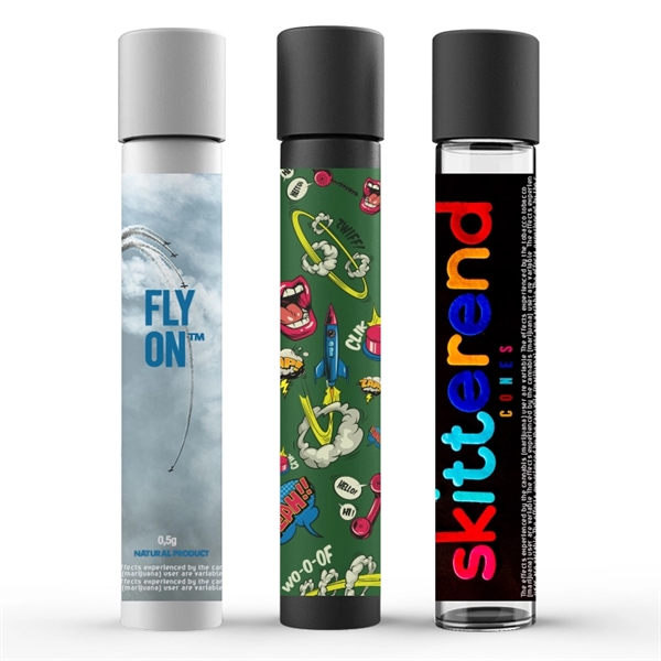 Glass Pre Roll Joint Tube with Custom Sticker / Label - Glass Pre Roll Joint Tube with Custom Sticker / Label - Image 4 of 9