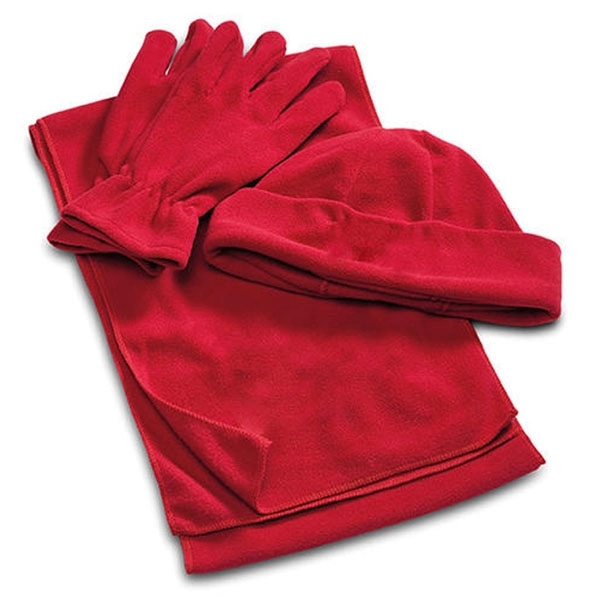 3 Pieces Polar Fleece Hat Scarf Glove Sets - 3 Pieces Polar Fleece Hat Scarf Glove Sets - Image 1 of 4