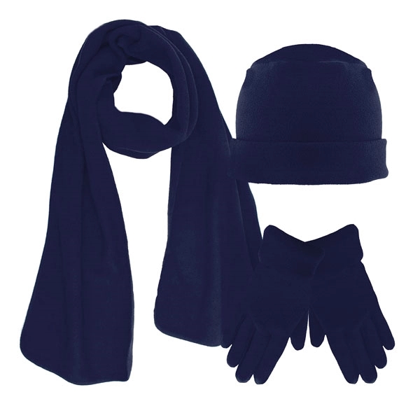 3 Pieces Polar Fleece Hat Scarf Glove Sets - 3 Pieces Polar Fleece Hat Scarf Glove Sets - Image 3 of 4
