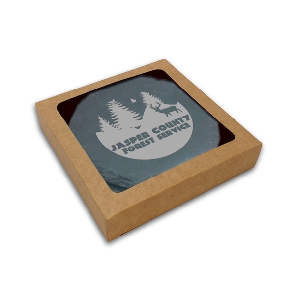 Etched Set of 2 Slate Coasters - Etched Set of 2 Slate Coasters - Image 2 of 2