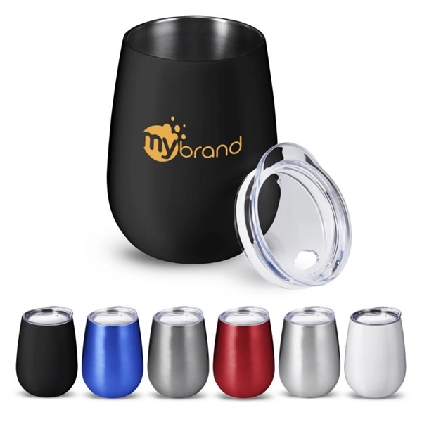 Glossy Stemless Vacuum Wine Tumbler with Lid - Glossy Stemless Vacuum Wine Tumbler with Lid - Image 0 of 0