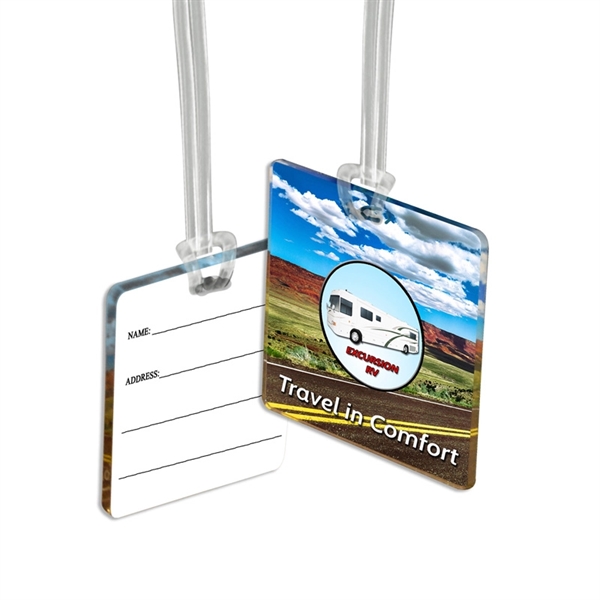 Custom 1/8" Acrylic Write-On Luggage Bag Tag - Custom 1/8" Acrylic Write-On Luggage Bag Tag - Image 6 of 7