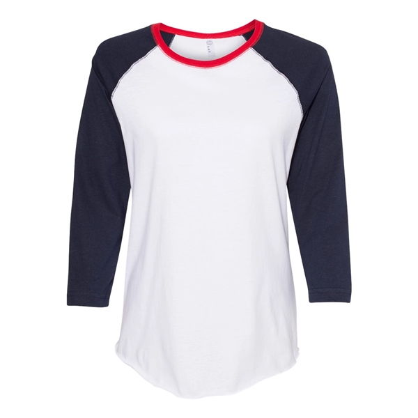LAT Women's Baseball Fine Jersey Three-Quarter Sleeve Tee - LAT Women's Baseball Fine Jersey Three-Quarter Sleeve Tee - Image 45 of 47