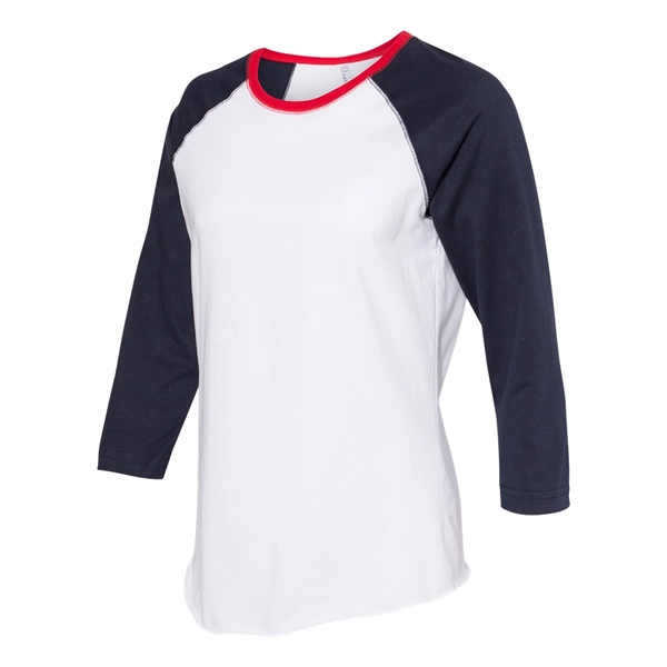 LAT Women's Baseball Fine Jersey Three-Quarter Sleeve Tee - LAT Women's Baseball Fine Jersey Three-Quarter Sleeve Tee - Image 46 of 47