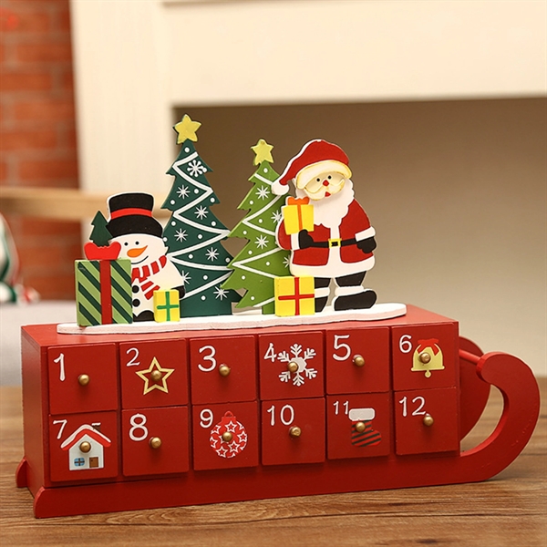 Wooden Christmas Advent Calendar with Pockets - Wooden Christmas Advent Calendar with Pockets - Image 2 of 3