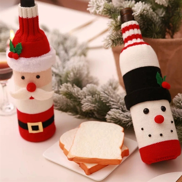 Christmas Sweater Wine Bottle Cover - Christmas Sweater Wine Bottle Cover - Image 6 of 6