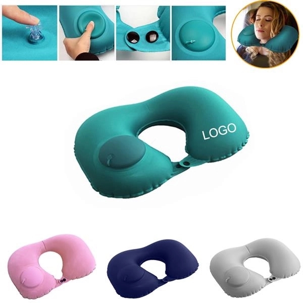 Hand Press U Neck Travel Inflatable Pillow - Hand Press U Neck Travel Inflatable Pillow - Image 0 of 2