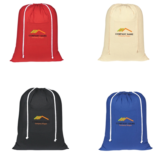100% Cotton Laundry Bag with Drawstring Closure - 100% Cotton Laundry Bag with Drawstring Closure - Image 0 of 4